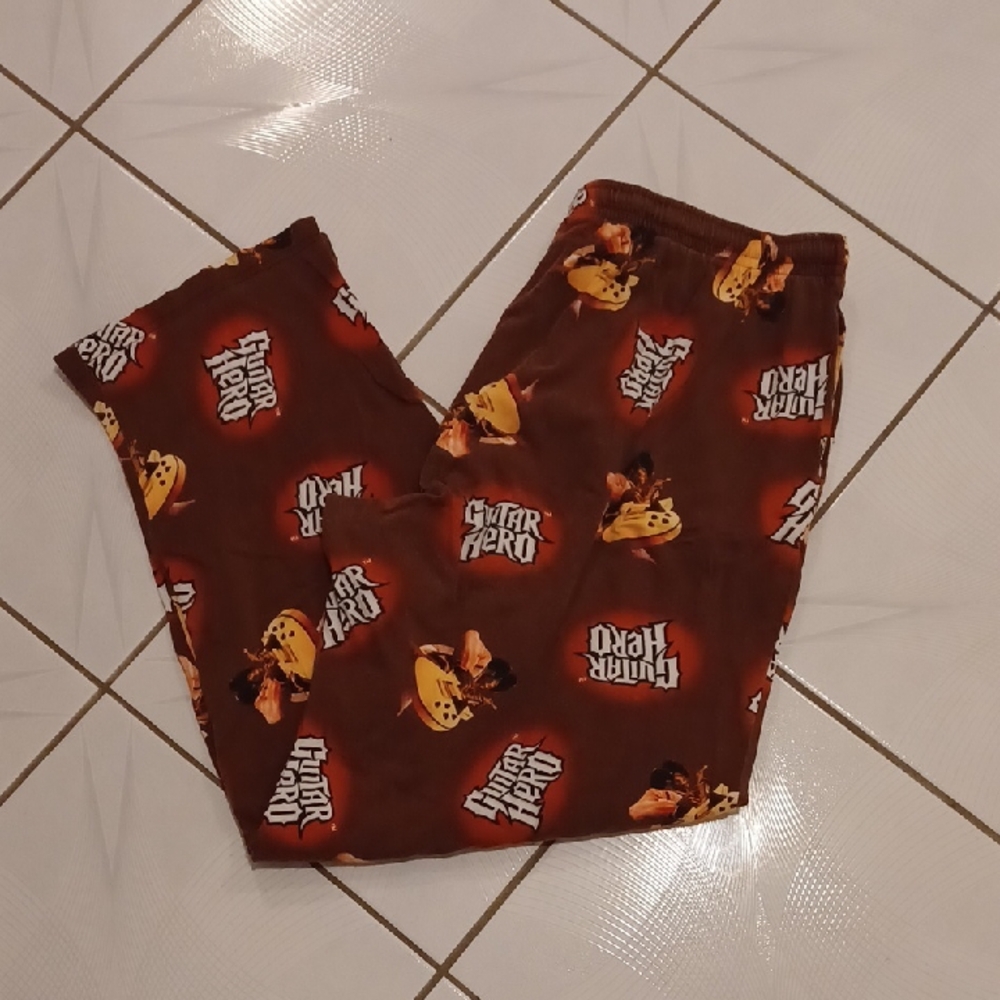 4/$80 Guitar Hero Burgundy Pajama Bottoms - Size XL